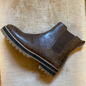 Ivy Chelsea Boot in Croc Embossed Leather